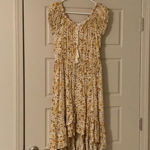 Shyanne Yellow Paisley High-low dress
